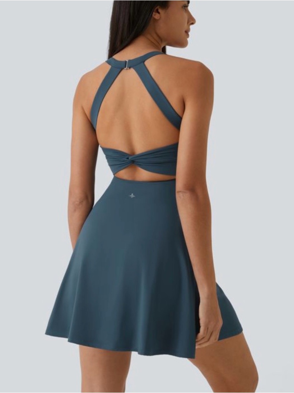 Halara Athletic Dress M Blue Softlyzero Airy Twisted Easy Peezy Dance Active NWT - Picture 10 of 11